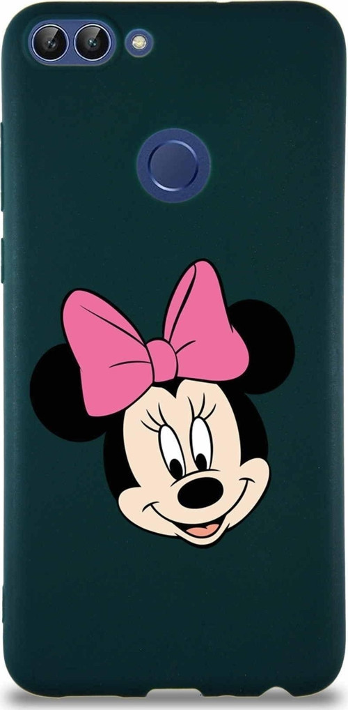 Huawei P Smart Soft Premier Kapak Minnie Mouse-C Tasarımlı Silikon Kılıf - Yeşil