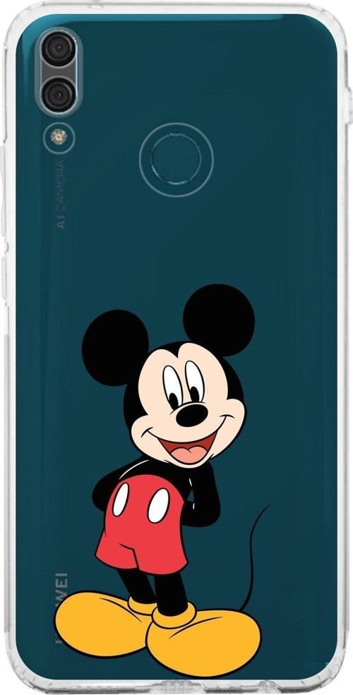 Huawei Y9 2019 Kamera Korumalı Kapak Mickey Mouse Tasarımlı Şeffaf Kılıf