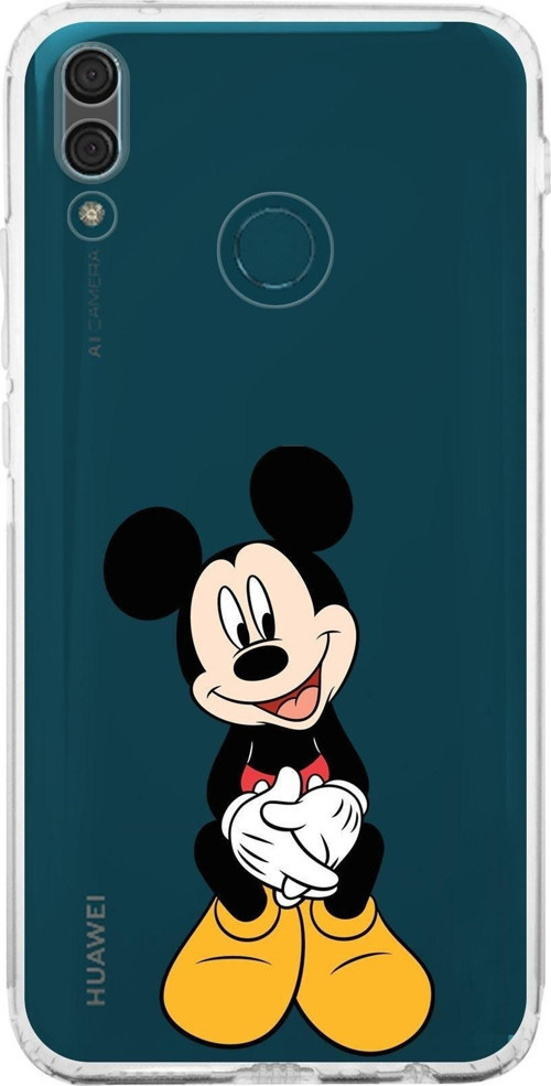 Huawei Y9 2019 Kamera Korumalı Kapak Mickey Mouse Tasarımlı Şeffaf Kılıf