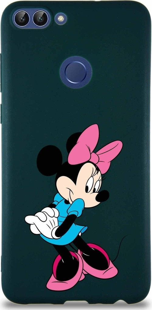 Huawei P Smart Soft Premier Kapak Minnie Mouse-F Tasarımlı Silikon Kılıf - Yeşil