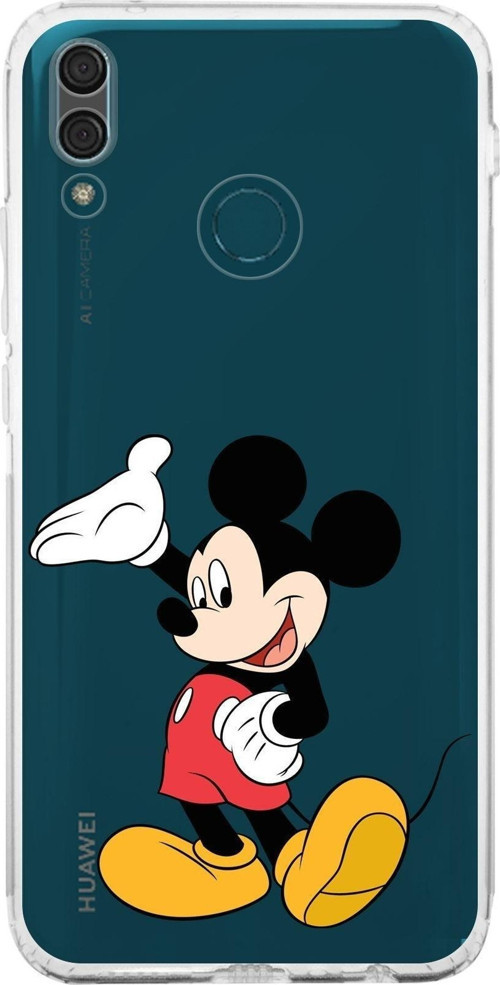 Huawei Y9 2019 Kamera Korumalı Kapak Mickey Mouse Tasarımlı Şeffaf Kılıf