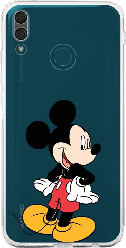 Huawei Y9 2019 Kamera Korumalı Kapak Mickey Mouse Tasarımlı Şeffaf Kılıf
