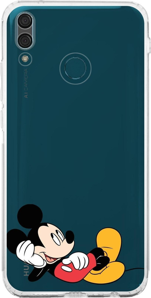 Huawei Y9 2019 Kamera Korumalı Kapak Mickey Mouse Tasarımlı Şeffaf Kılıf