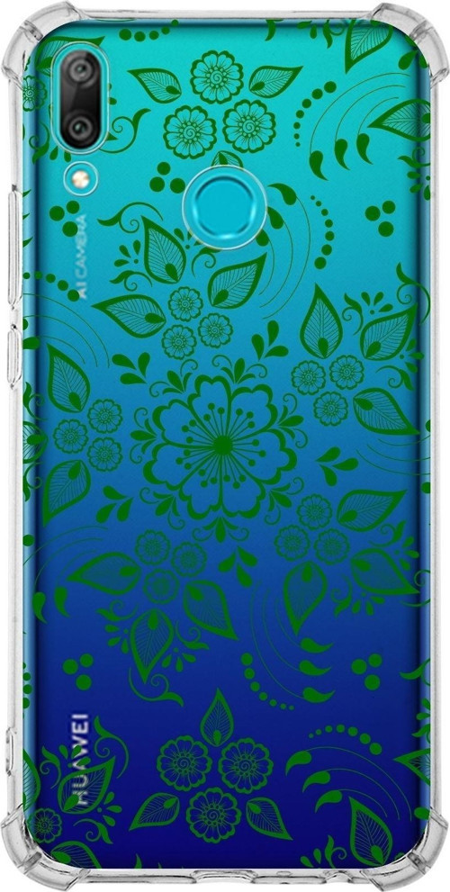 Huawei Y9 2019 Köşe Korumalı Antişok Kapak Nostalji Desen Tasarımlı Şeffaf Kılıf