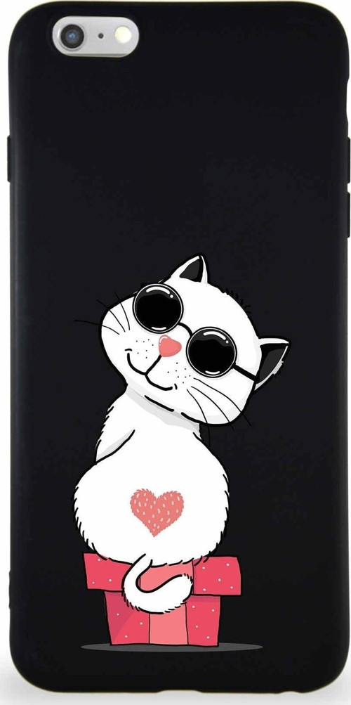 Iphone 6 Plus Uyumlu Soft Premier Kapak Coolcat Tasarımlı Silikon Kılıf - Siyah