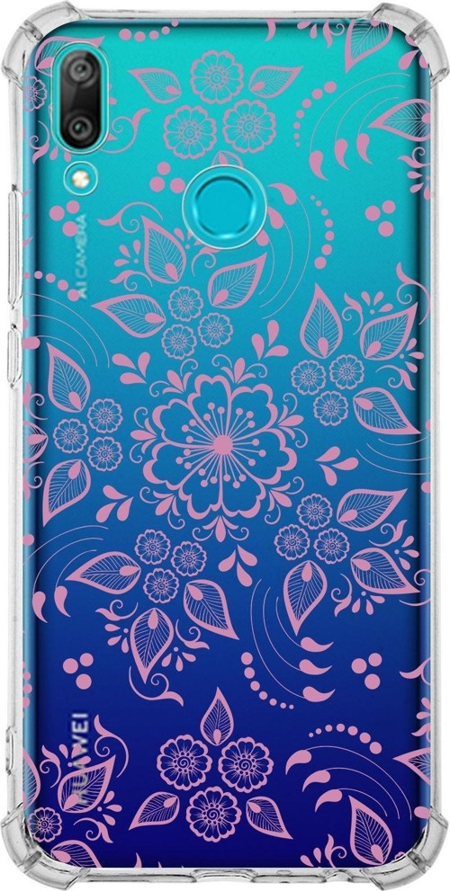 Huawei Y9 2019 Köşe Korumalı Antişok Kapak Nostalji Desen Tasarımlı Şeffaf Kılıf