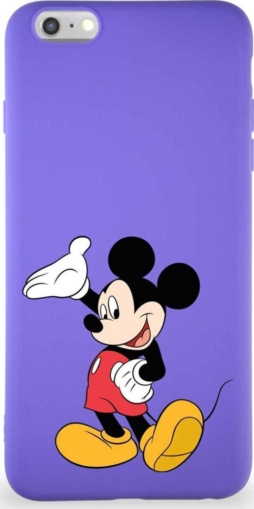 Iphone 6 Plus Uyumlu Soft Premier Kapak Mickey Mouse-C Tasarımlı Silikon Kılıf - Mor