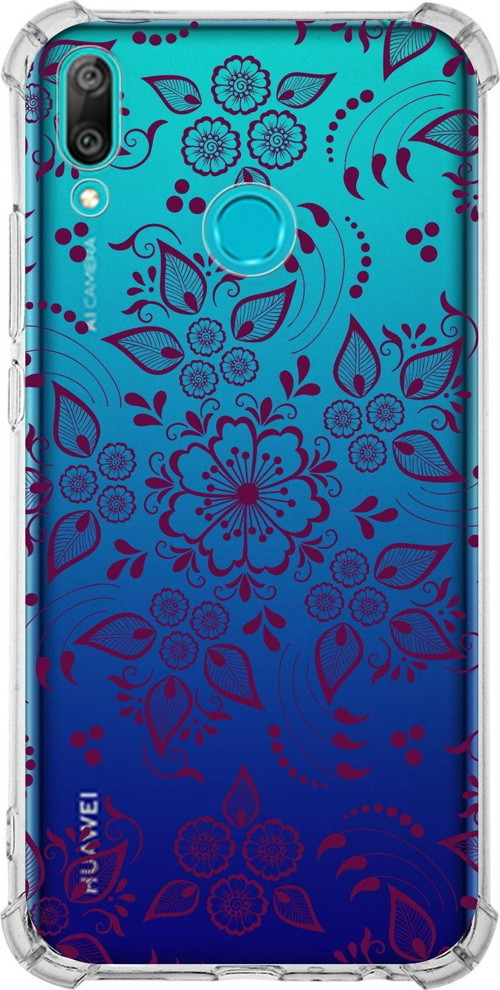 Huawei Y9 2019 Köşe Korumalı Antişok Kapak Nostalji Desen Tasarımlı Şeffaf Kılıf