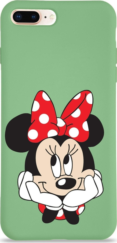 Iphone 7 Plus Uyumlu Lansman Kılıf Minnie Mouse Tasarımlı Altı Kapalı Içi Kadife Kaplı Kapak
