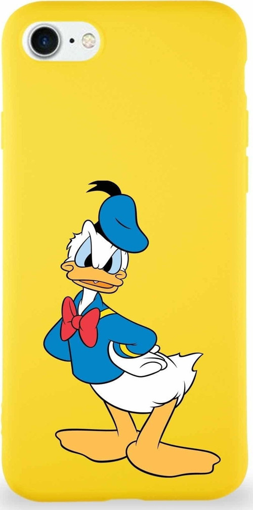 Iphone 7 Soft Premier Uyumlu Donald Duck-D Tasarımlı Silikon Kılıf - Sarı
