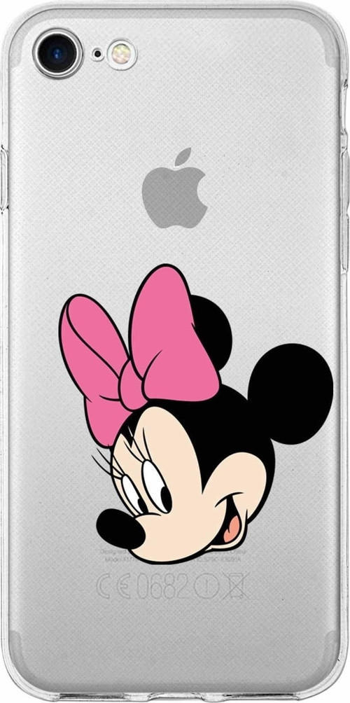 Iphone 7 Uyumlu Kapak Minnie Mouse Tasarımlı Şeffaf Silikon Kılıf