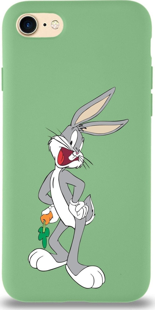 Iphone 7 Uyumlu Lansman Kılıf Bugs Bunny Tasarımlı Altı Kapalı Içi Kadife Kaplı Kapak