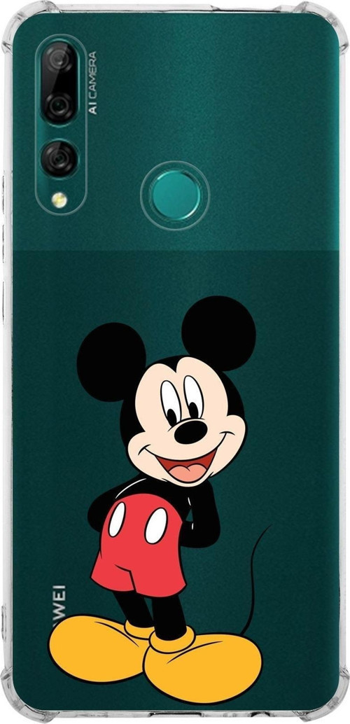 Huawei Y9 Prime 2019 Köşe Korumalı Antişok Kapak Mickey Mouse Tasarımlı Şeffaf Kılıf