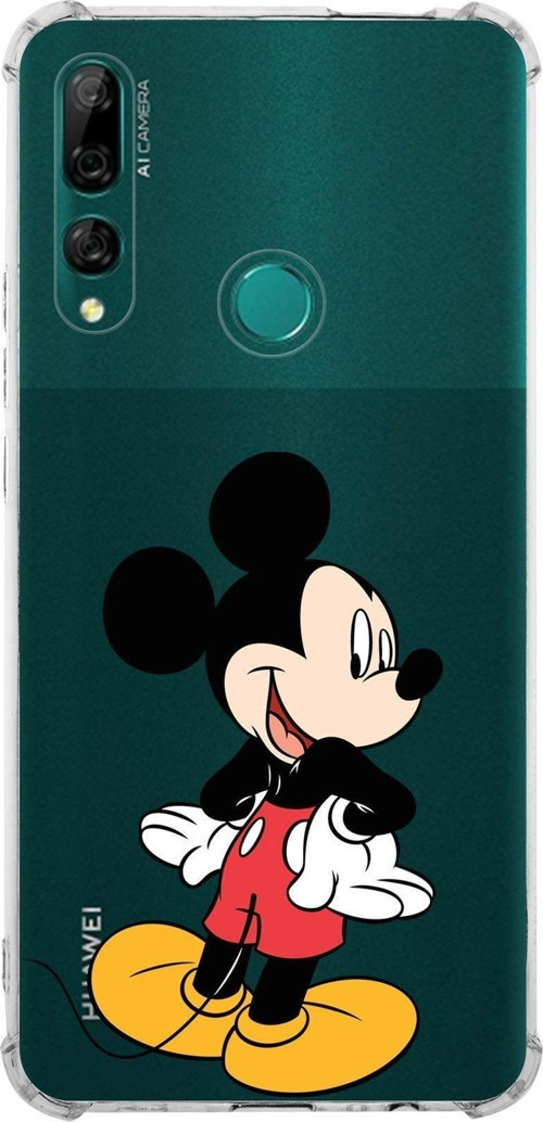 Huawei Y9 Prime 2019 Köşe Korumalı Antişok Kapak Mickey Mouse Tasarımlı Şeffaf Kılıf