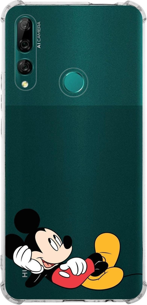 Huawei Y9 Prime 2019 Köşe Korumalı Antişok Kapak Mickey Mouse Tasarımlı Şeffaf Kılıf