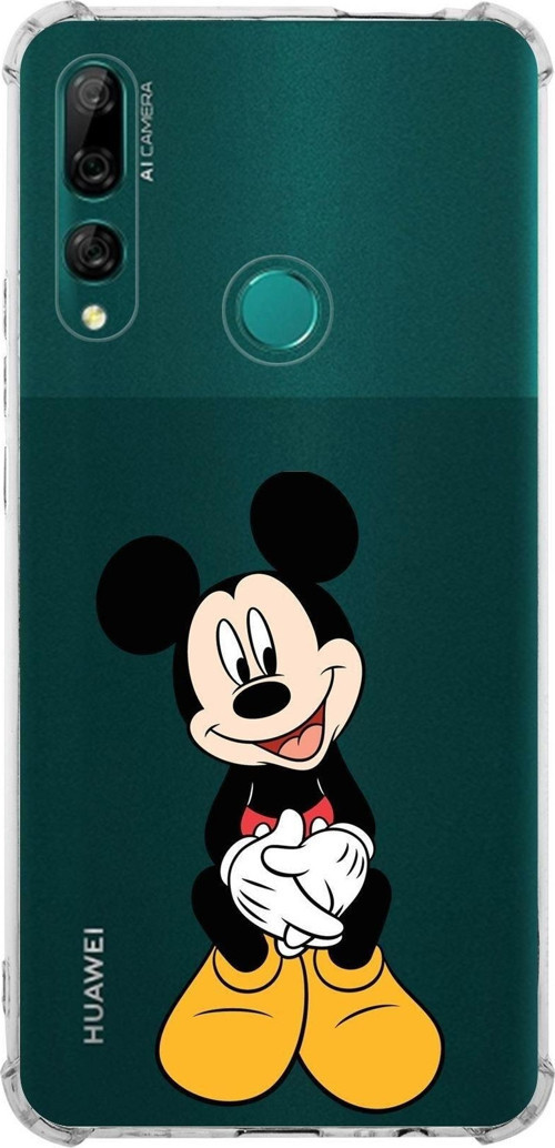 Huawei Y9 Prime 2019 Köşe Korumalı Antişok Kapak Mickey Mouse Tasarımlı Şeffaf Kılıf