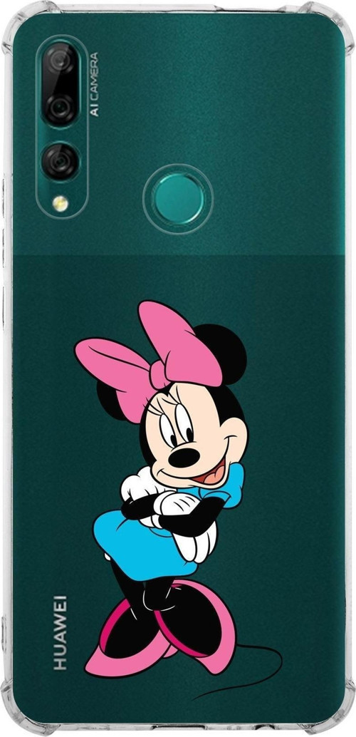 Huawei Y9 Prime 2019 Köşe Korumalı Antişok Kapak Minnie Mouse Tasarımlı Şeffaf Kılıf