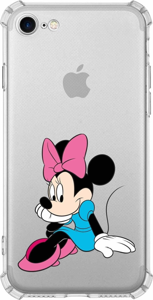 Iphone Se 2020 Uyumlu Köşe Korumalı Antişok Kapak Minnie Mouse Tasarımlı Şeffaf Kılıf