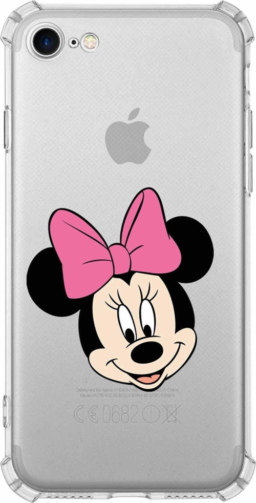 Iphone Se 2020 Uyumlu Köşe Korumalı Antişok Kapak Minnie Mouse Tasarımlı Şeffaf Kılıf