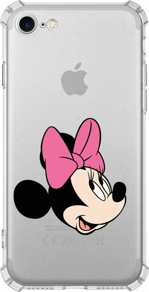 Iphone Se 2020 Uyumlu Köşe Korumalı Antişok Kapak Minnie Mouse Tasarımlı Şeffaf Kılıf