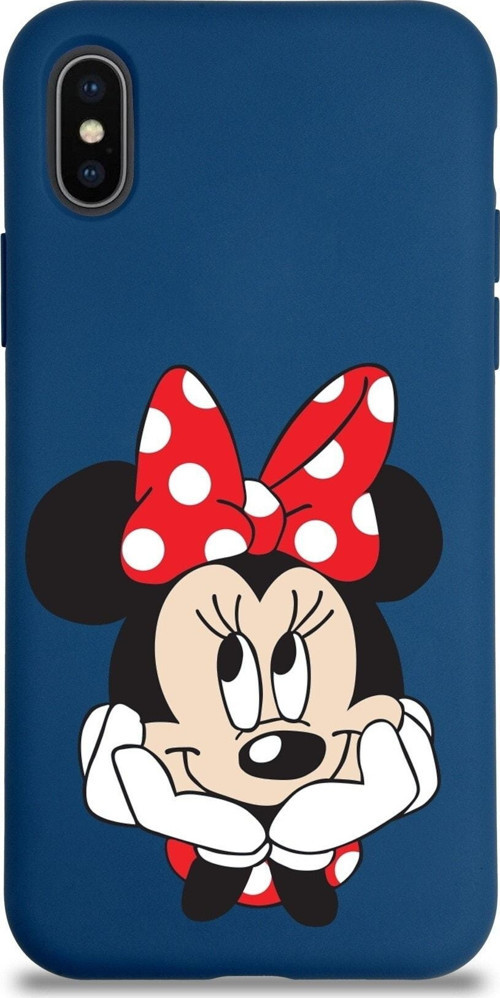 Iphone X Uyumlu Lansman Kılıf Minnie Mouse Tasarımlı Altı Kapalı Içi Kadife Kaplı Kapak