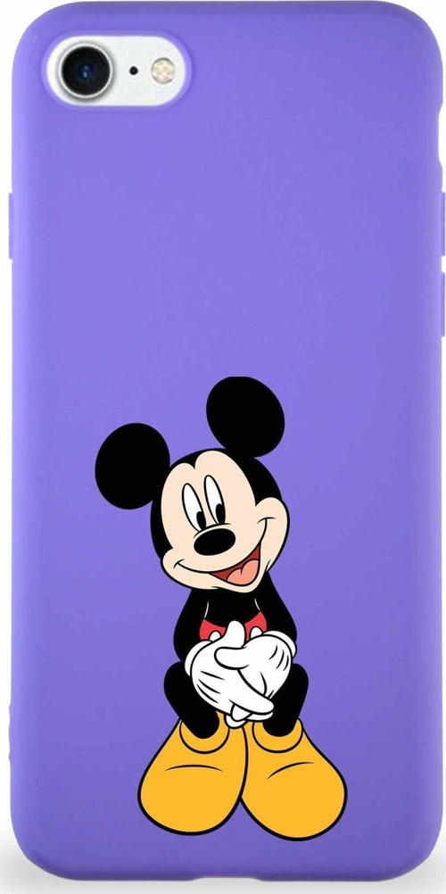 Iphone Se 2020 Uyumlu Soft Premier Kapak Mickey Mouse-A Tasarımlı Silikon Kılıf - Mor