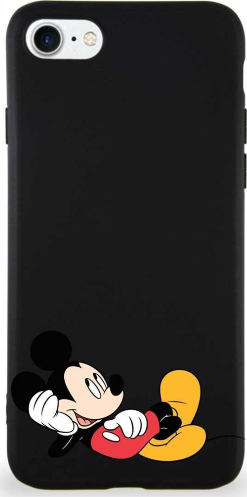 Iphone Se 2020 Uyumlu Soft Premier Kapak Mickey Mouse-F Tasarımlı Silikon Kılıf - Siyah