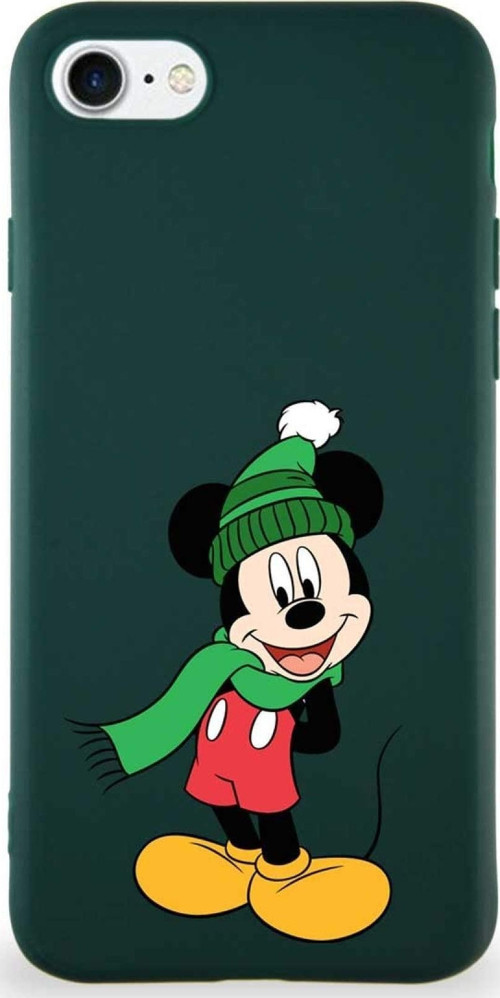 Iphone Se 2022 Soft Premier Kapak Mickey Mouse-G Tasarımlı Silikon Kılıf - Yeşil Uyumlu