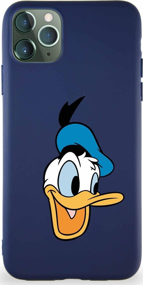 Iphone 11 Pro Max Uyumlu Soft Premier Kapak Donald Duck-A Tasarımlı Silikon Kılıf - Lacivert