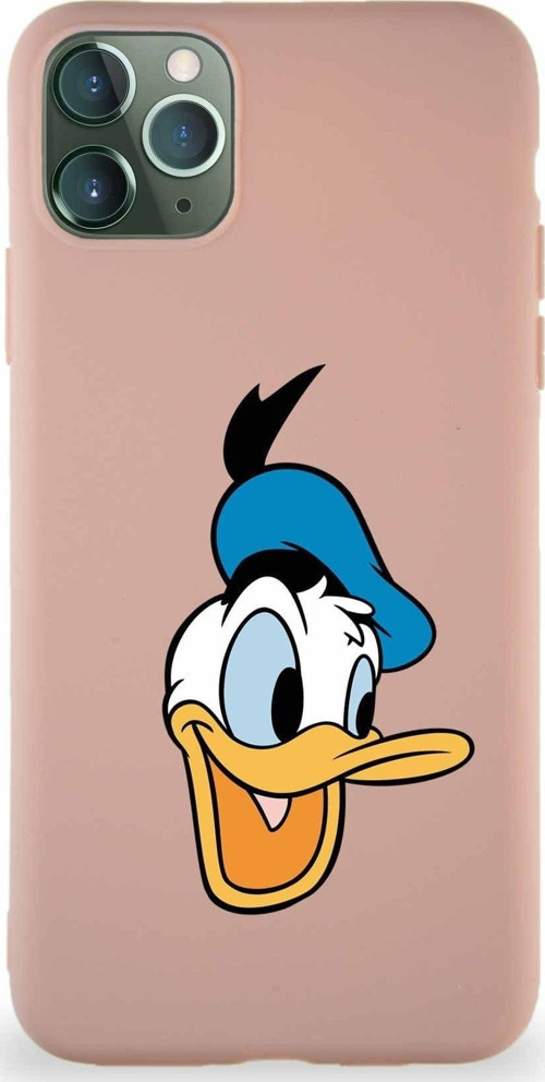 Iphone 11 Pro Max Uyumlu Soft Premier Kapak Donald Duck-A Tasarımlı Silikon Kılıf - Pudra