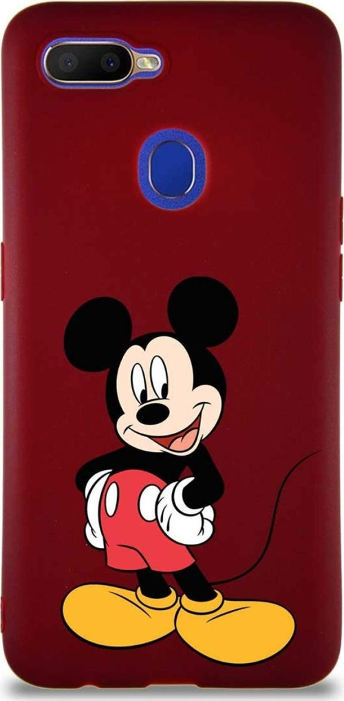 Oppo Ax7 Soft Premier Kapak Mickey Mouse-E Tasarımlı Silikon Kılıf - Mürdüm