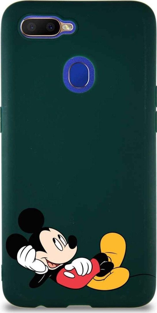 Oppo Ax7 Soft Premier Kapak Mickey Mouse-F Tasarımlı Silikon Kılıf - Yeşil