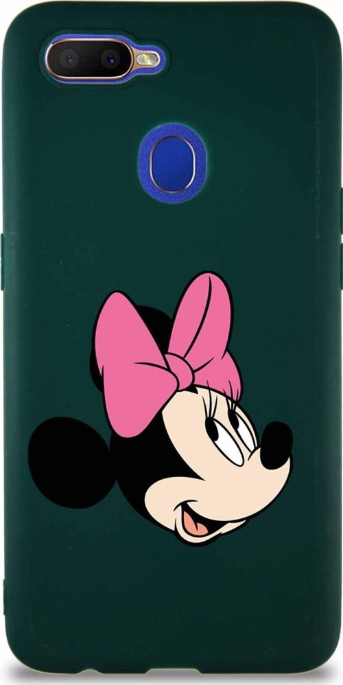 Oppo Ax7 Soft Premier Kapak Minnie Mouse-A Tasarımlı Silikon Kılıf - Yeşil