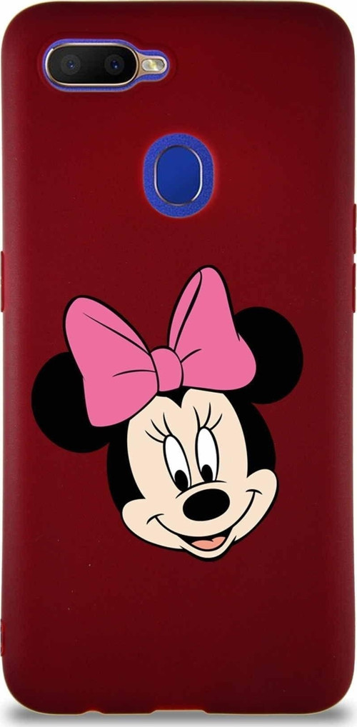 Oppo Ax7 Soft Premier Kapak Minnie Mouse-C Tasarımlı Silikon Kılıf - Mürdüm