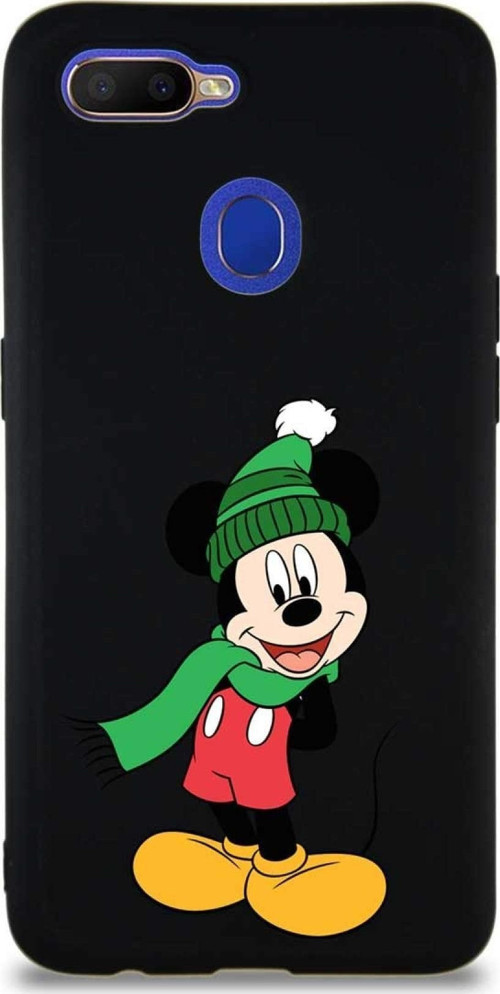 Oppo A12 Soft Premier Kapak Mickey Mouse-G Tasarımlı Silikon Kılıf - Siyah
