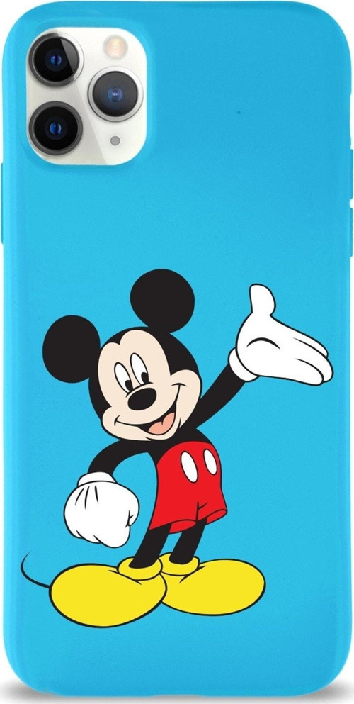 Phone 11 Pro Max Uyumlu Lansman Kılıf Mickey Mouse Tasarımlı Altı Kapalı Içi Kadife Kaplı Kapak
