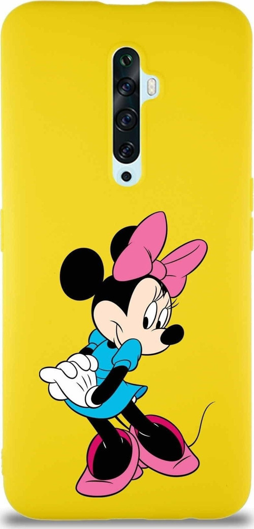 Oppo Reno 2Z Soft Premier Kapak Minnie Mouse-F Tasarımlı Silikon Kılıf - Sarı