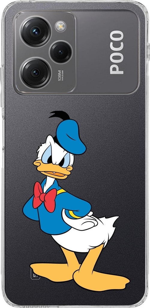 Poco X5 Pro Kamera Korumalı Kapak Donald Duck Tasarımlı Şeffaf Kılıf