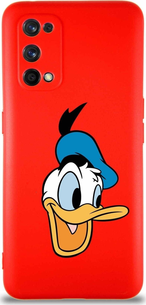 Realme 7 Pro Soft Premier Kapak Donald Duck-A Tasarımlı Silikon Kılıf - Kırmızı