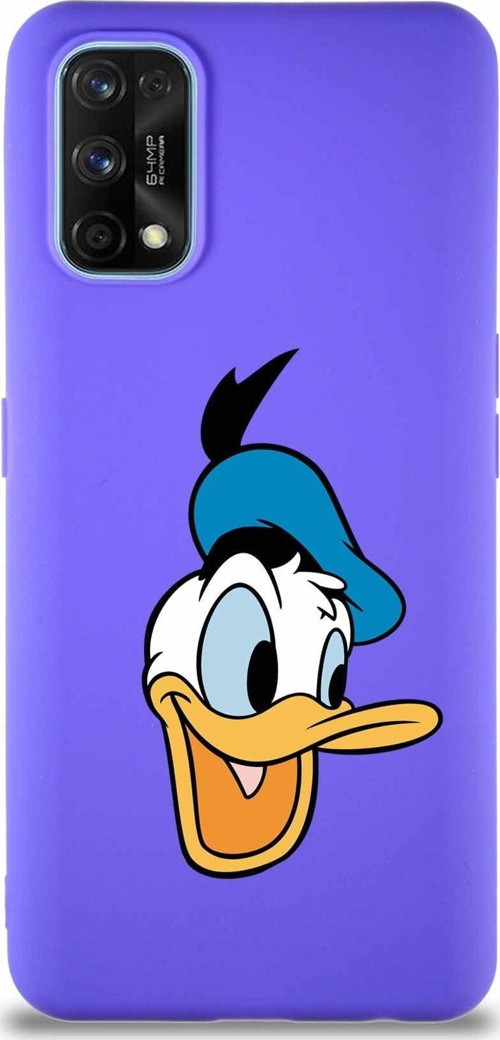 Realme 7 Pro Soft Premier Kapak Donald Duck-A Tasarımlı Silikon Kılıf - Mor
