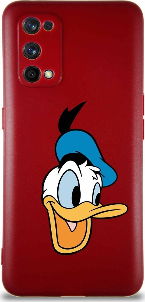 Realme 7 Pro Soft Premier Kapak Donald Duck-A Tasarımlı Silikon Kılıf - Mürdüm