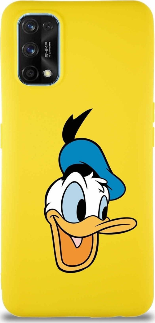 Realme 7 Pro Soft Premier Kapak Donald Duck-A Tasarımlı Silikon Kılıf - Sarı