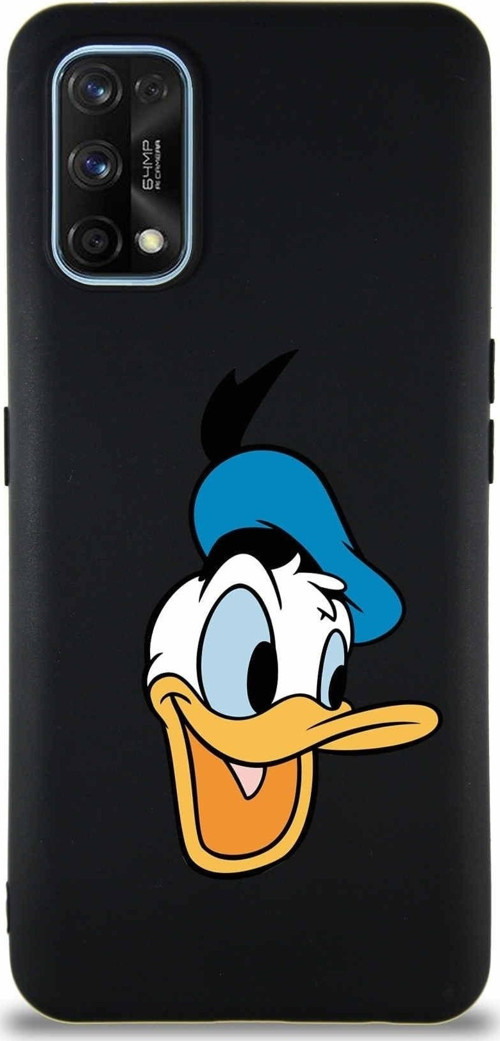 Realme 7 Pro Soft Premier Kapak Donald Duck-A Tasarımlı Silikon Kılıf - Siyah