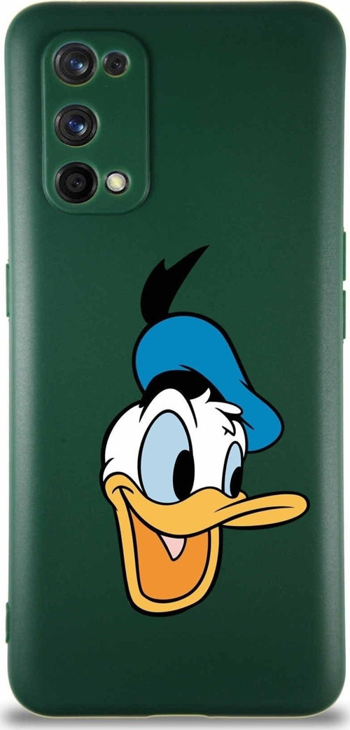 Realme 7 Pro Soft Premier Kapak Donald Duck-A Tasarımlı Silikon Kılıf - Yeşil