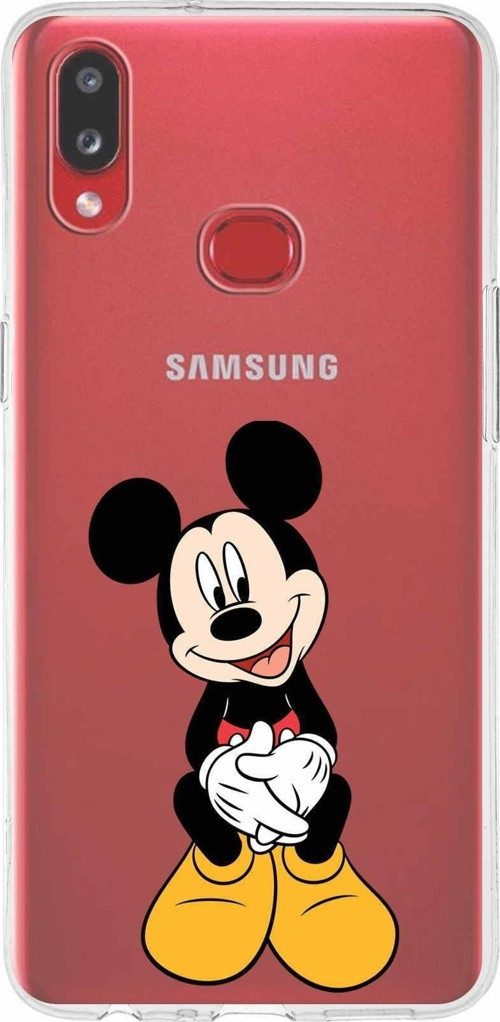 Samsung Galaxy A10S Kapak Mickey Mouse Tasarımlı Şeffaf Silikon Kılıf