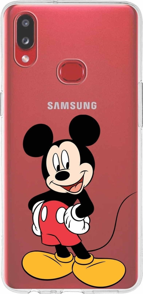 Samsung Galaxy A10S Kapak Mickey Mouse Tasarımlı Şeffaf Silikon Kılıf