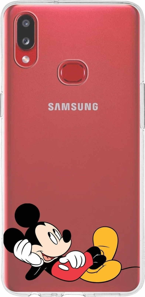 Samsung Galaxy A10S Kapak Mickey Mouse Tasarımlı Şeffaf Silikon Kılıf