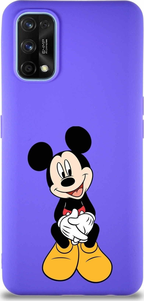 Realme 7 Pro Soft Premier Kapak Mickey Mouse-A Tasarımlı Silikon Kılıf - Mor