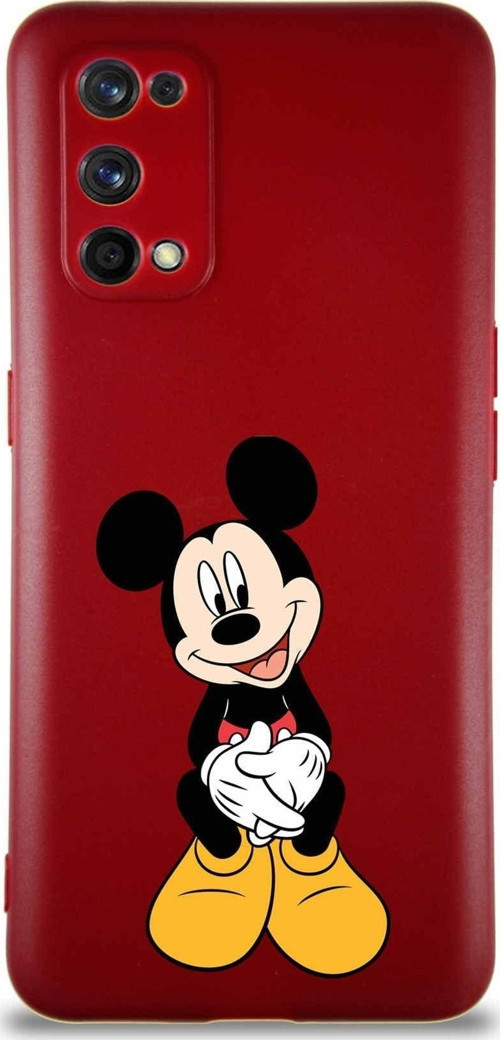 Realme 7 Pro Soft Premier Kapak Mickey Mouse-A Tasarımlı Silikon Kılıf - Mürdüm