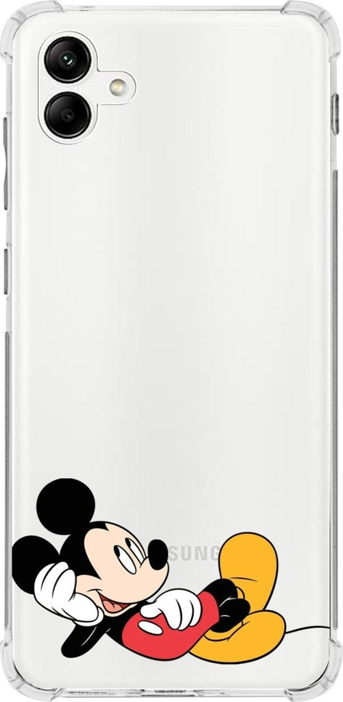 Samsung Galaxy A04 Köşe Korumalı Antişok Kapak Mickey Mouse Tasarımlı Şeffaf Kılıf